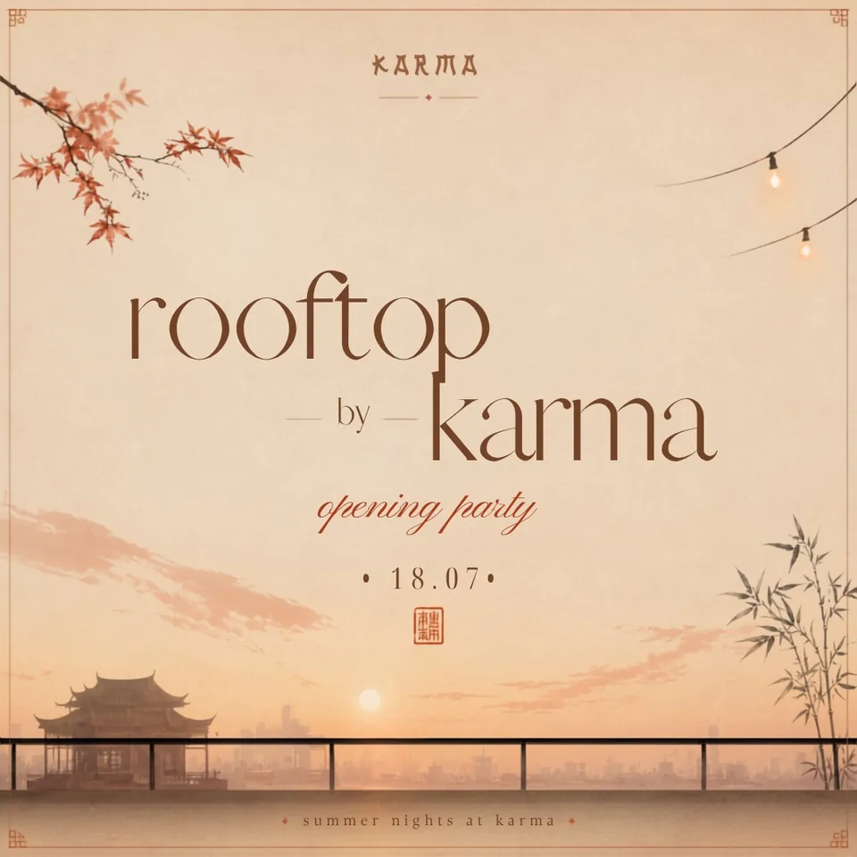 Karma Rooftop Opening card